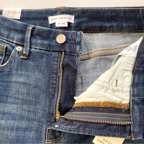 GOOD AMERICAN Good Legs High Waist Chew Hem Ankle Cigarette Jeans Sz 8/29 - Picture 5 of 8